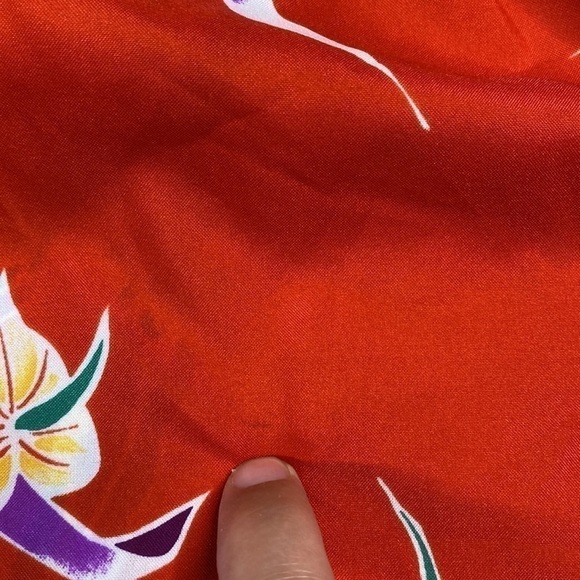 Vintage Hilo Hattie Red Ruffle Hawaiian Maxi Dress Size Small #658 - Picture 9 of 10